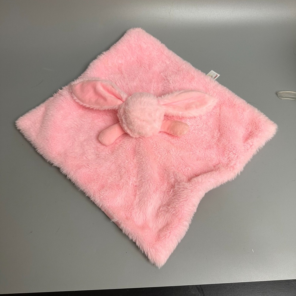 Apricot Lamb Pink Bunny Rabbit Baby Security Blanket Lovey Plush Faux Fur Pink